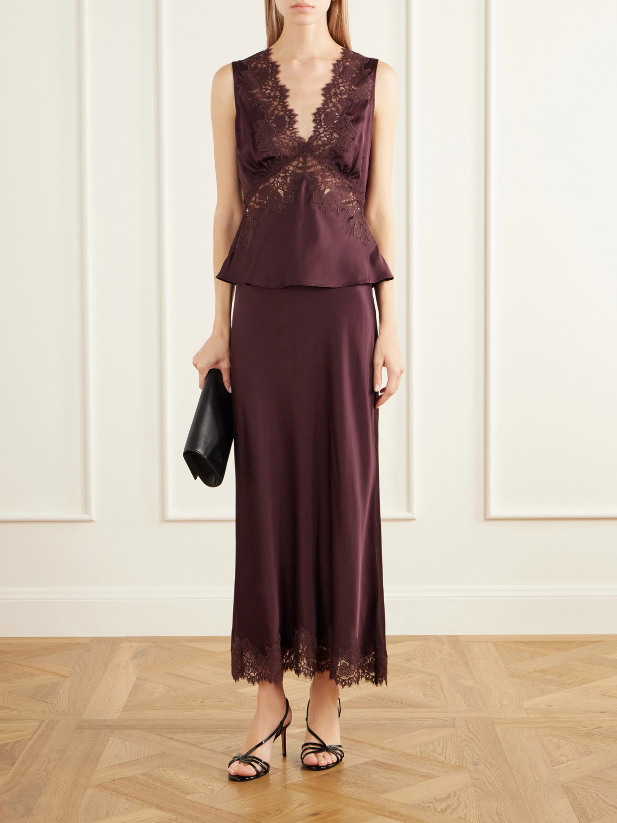 Matilde Lace-Trimmed Midi