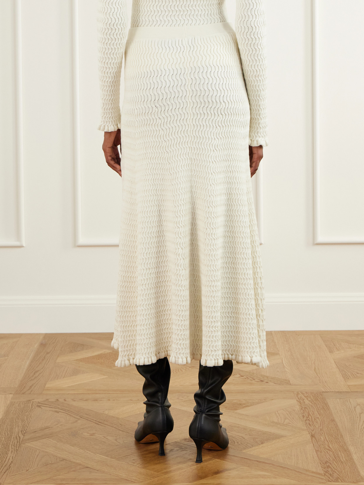 White Label - Magnolia Cable-Knit Cotton-Blend Midi