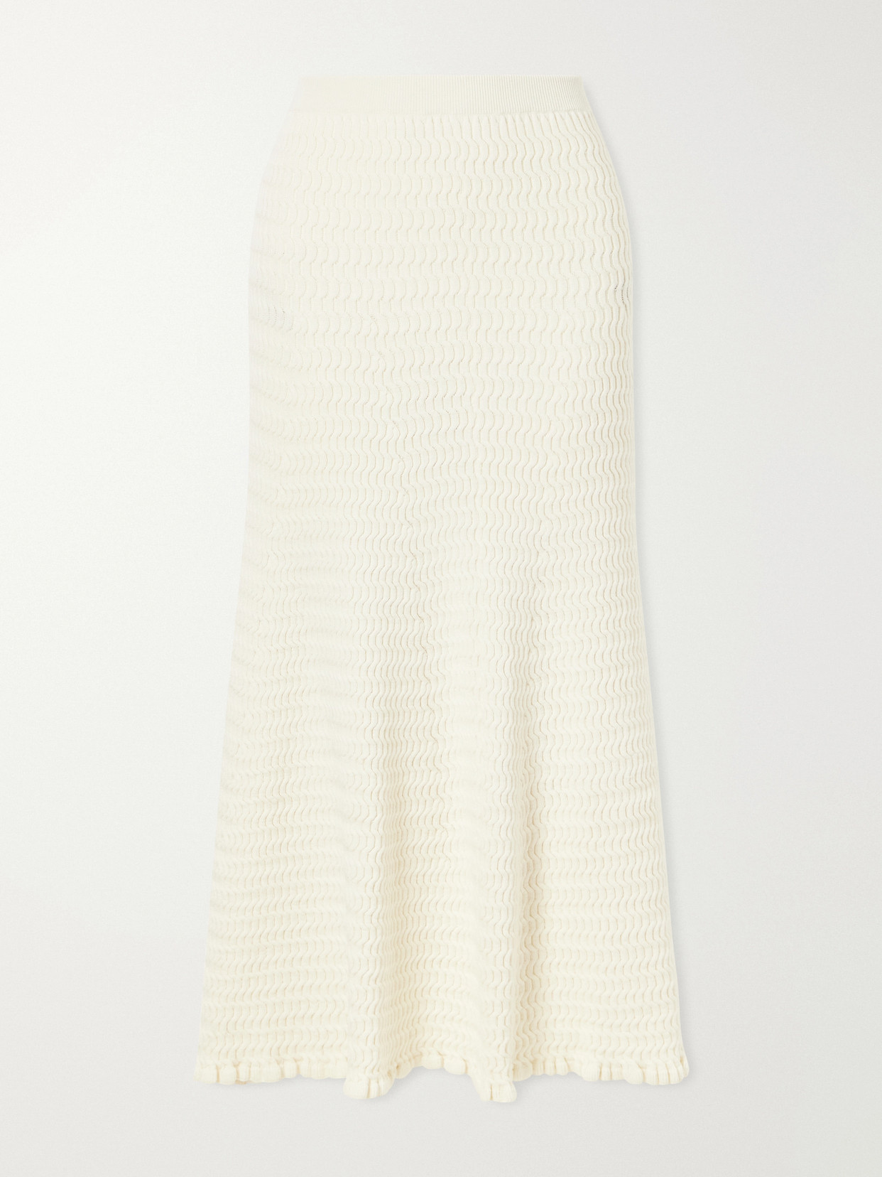 Proenza Schouler White Label Magnolia Cable-knit Cotton-blend Midi Skirt In Neutral