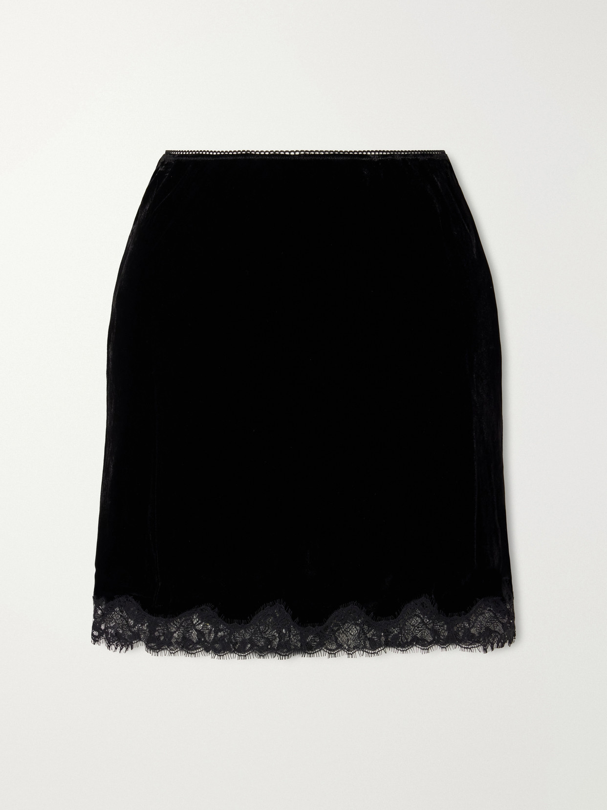 Kornelia Lace-Trimmed Velvet Mini