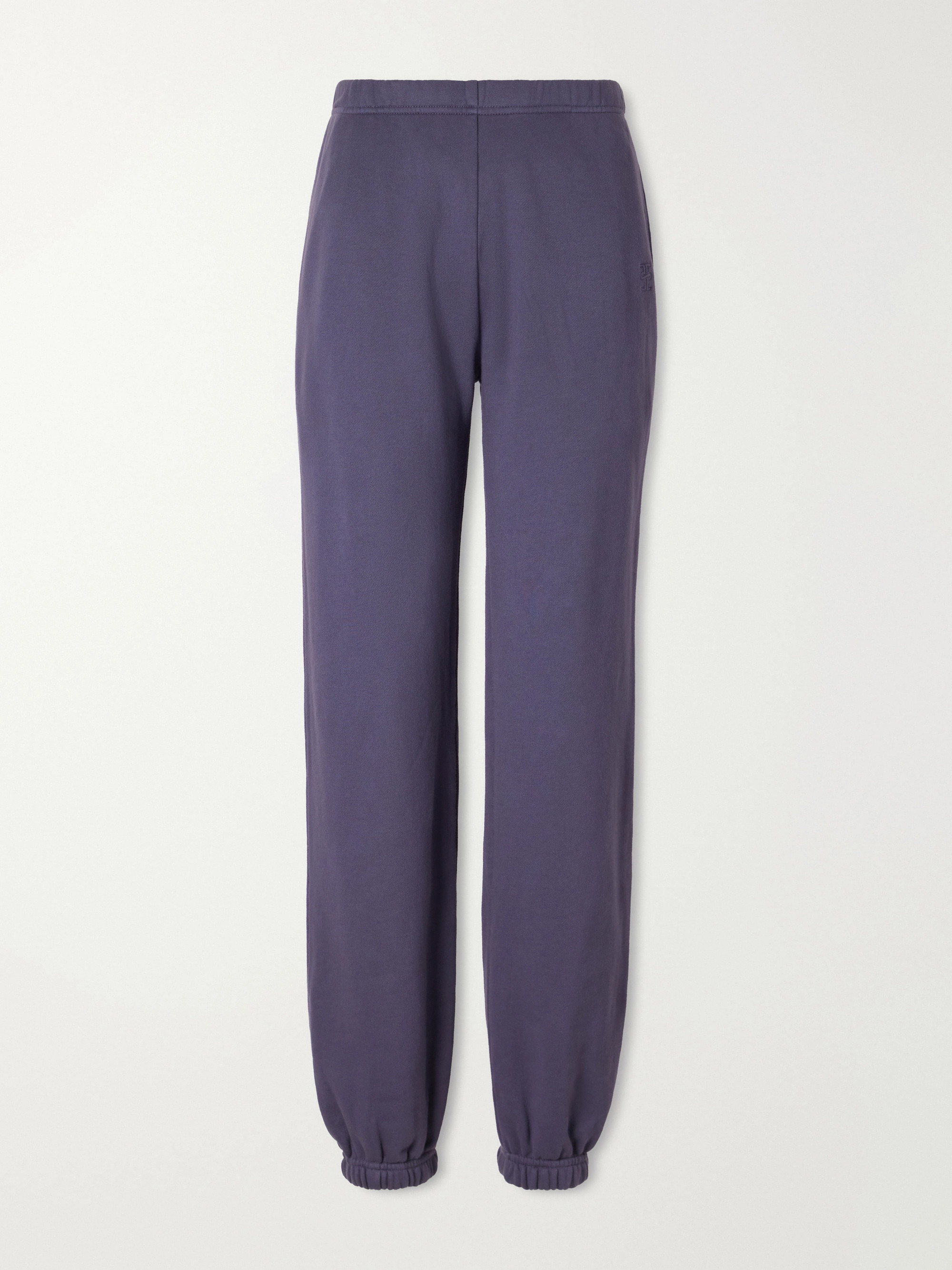 ÉTERNE Logo-embroidered French cotton and modal-blend terry tapered sweatpants