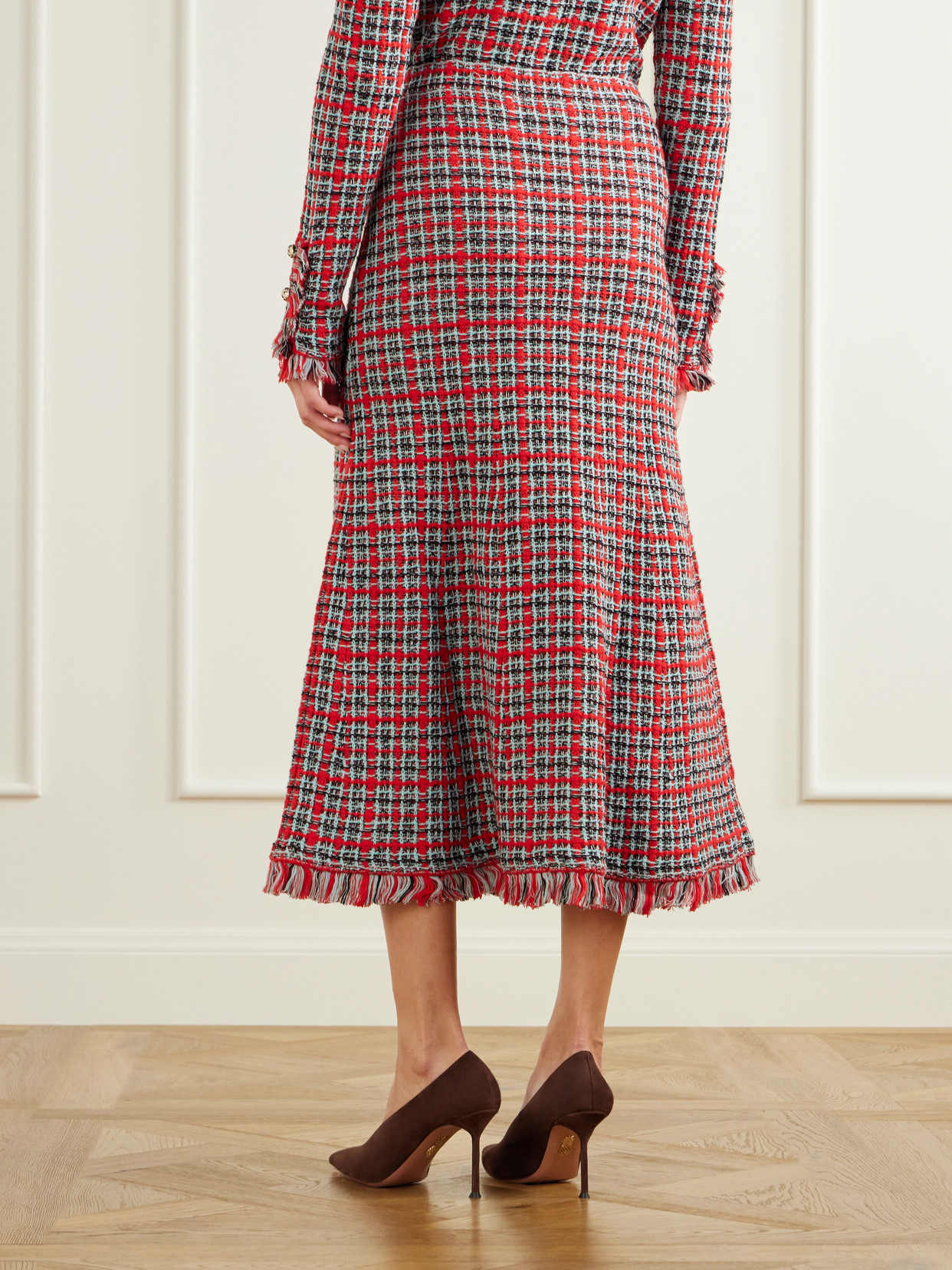 Frayed Cotton-Blend Tweed Midi
