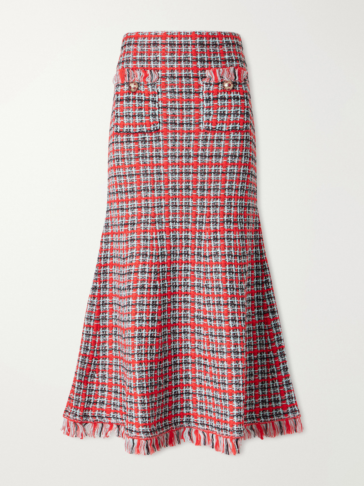 Frayed Cotton-Blend Tweed Midi