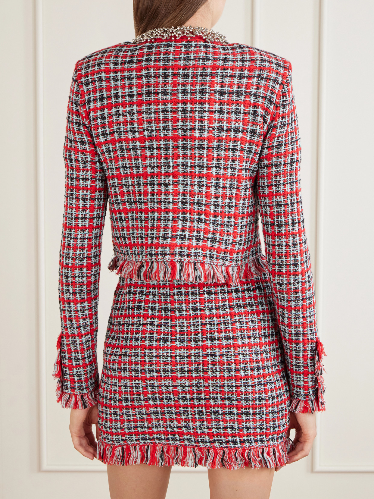 Cotton And Wool-Blend Bouclé-Knit Frayed Jacket