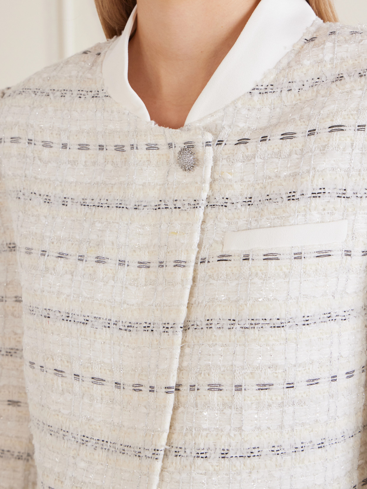 Cropped Metallic Bouclè Jacket