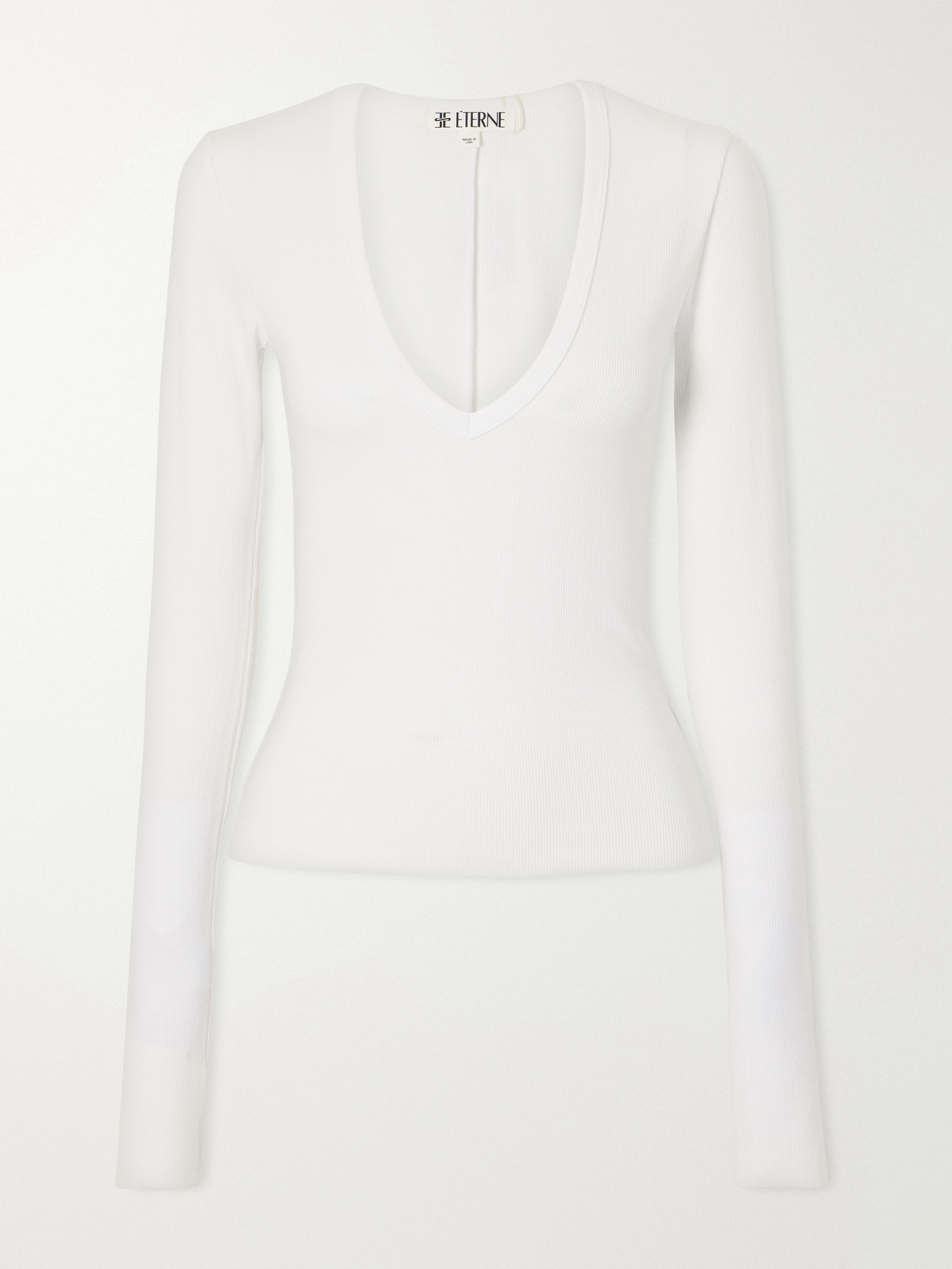 Éterne Ribbed Jersey T-shirt In White