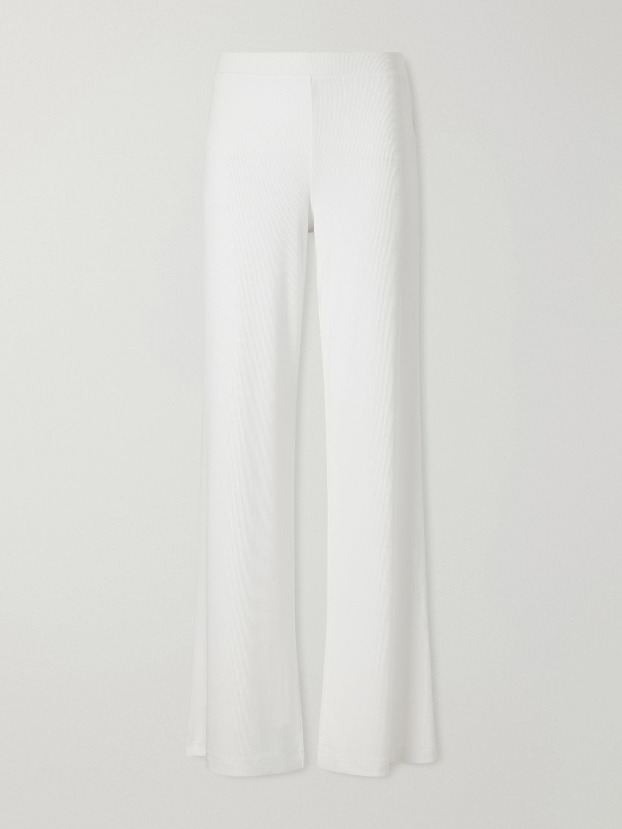 easy lounge ribbed knit jersey wide leg pants