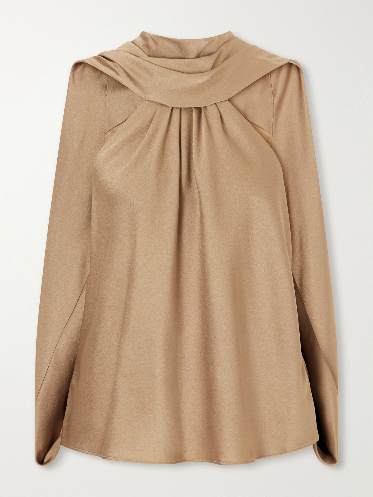 Scarlett Gathered Satin Cape Top