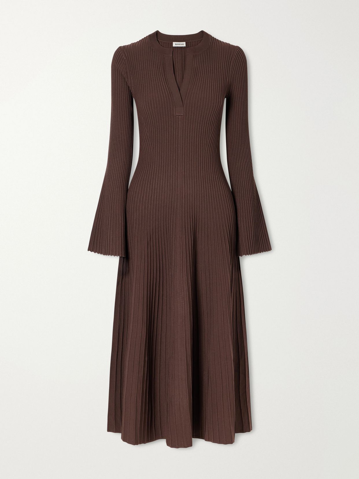 Genna ribbed woven midi dress