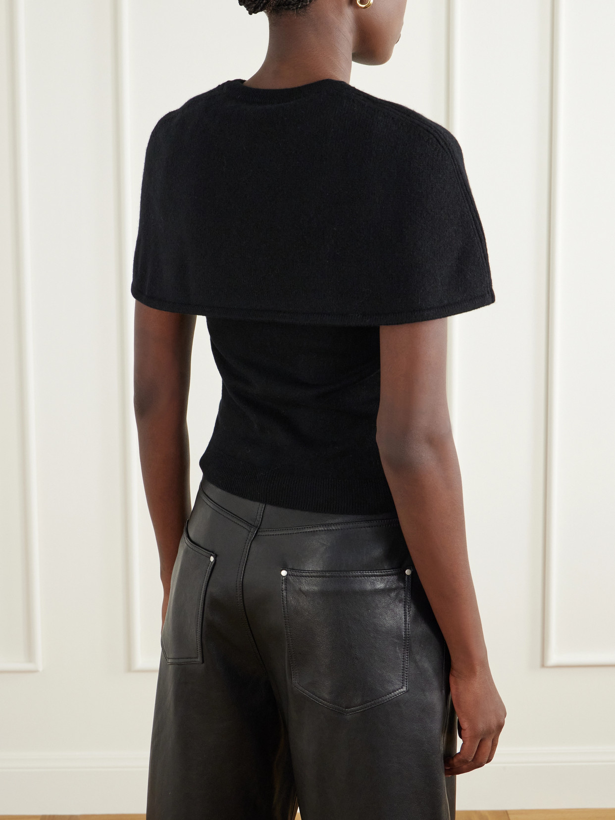 Yuki Cape-Effect Cashmere Top