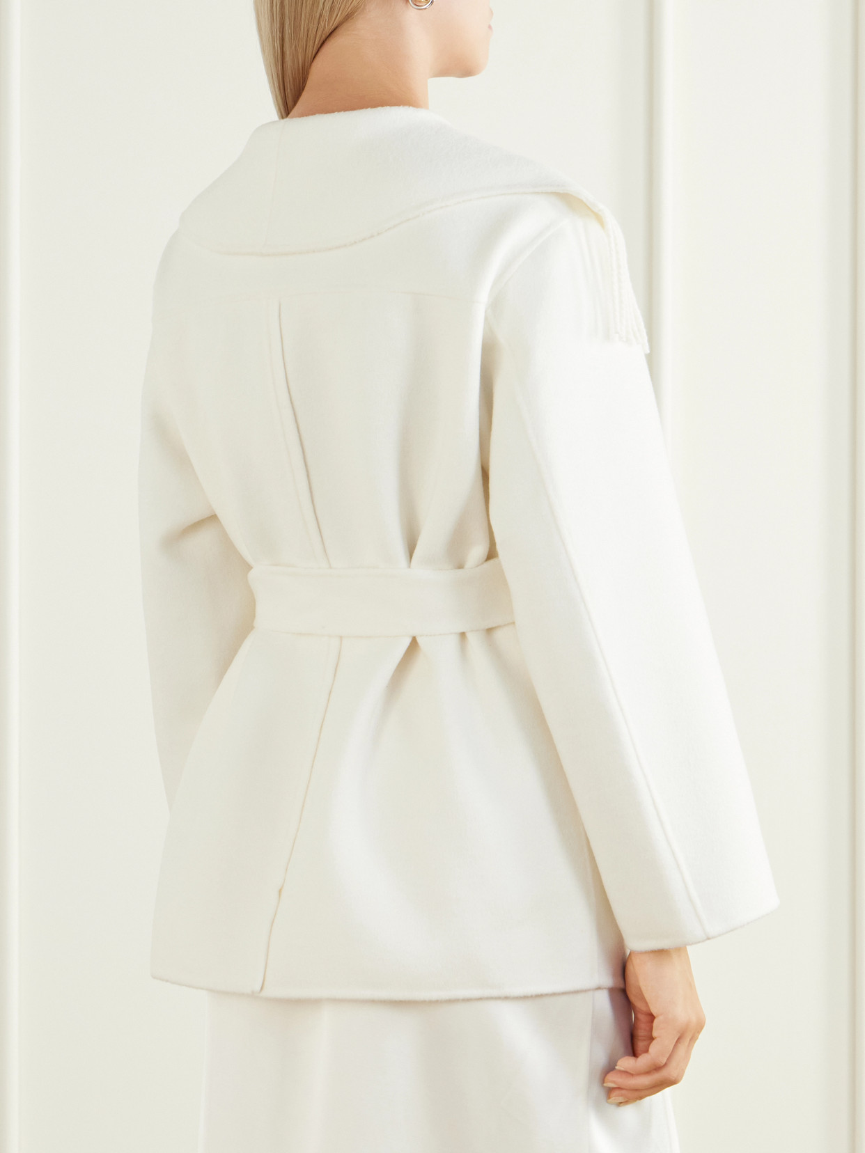 Rowen Belted Fringed Wool-Blend Jacket