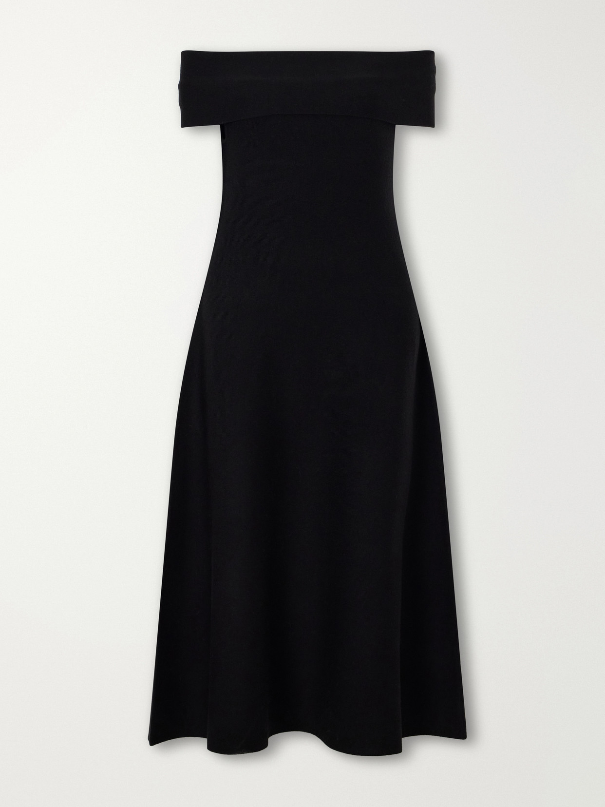 Simkhai Camilla Wool Off-the-shoulder Midi Dress In Black