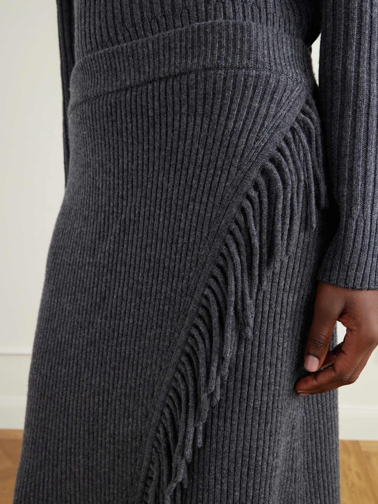 Casey Draped Wool And Cashmere-Blend Skirt
