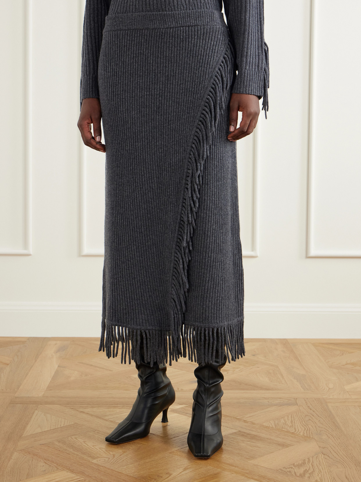 Casey Draped Wool And Cashmere-Blend Skirt