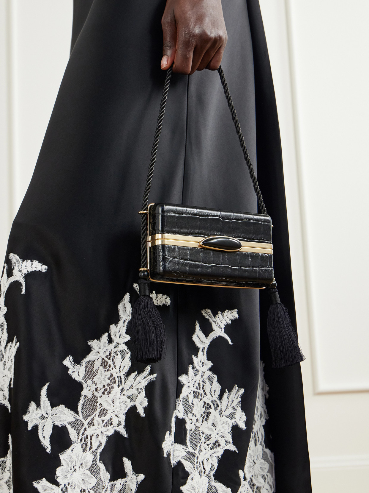Roma Croc-Effect Shoulder Bag