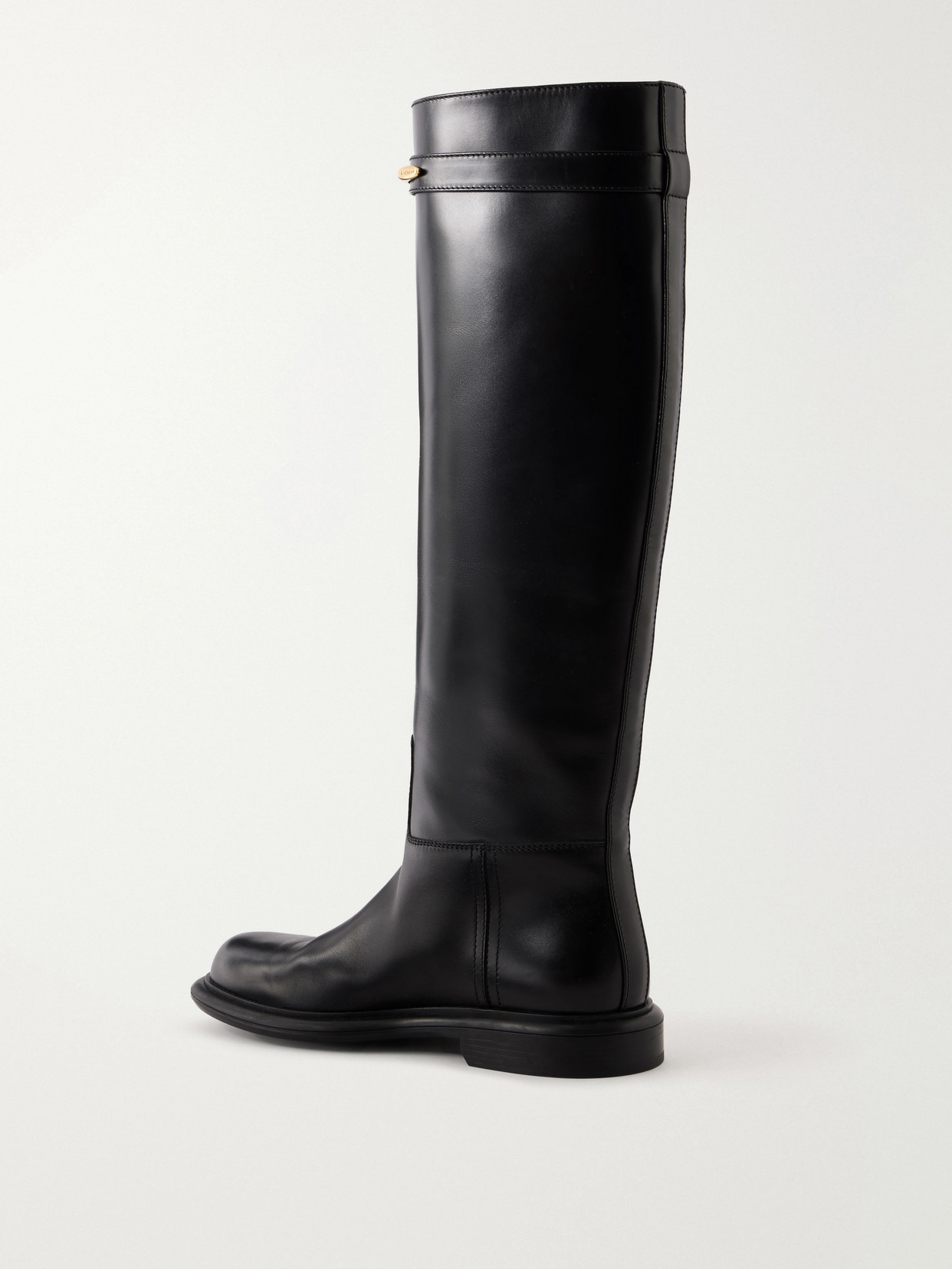 Pinch Leather Knee Boots