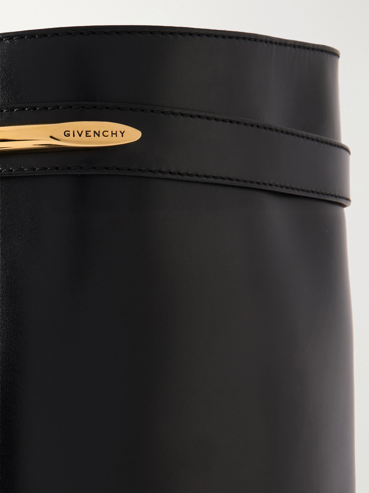 Pinch Leather Knee Boots