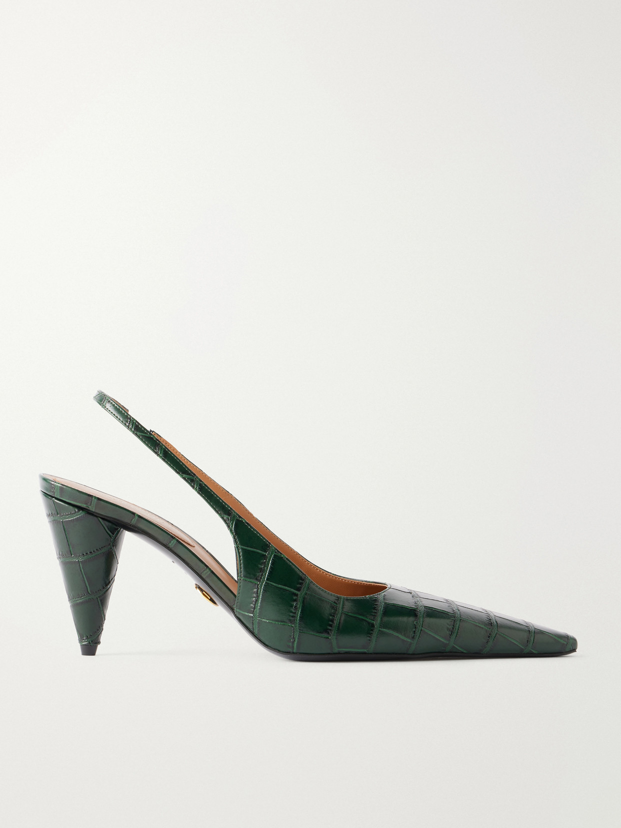80 Croc-Effect Vegan Material Slingback