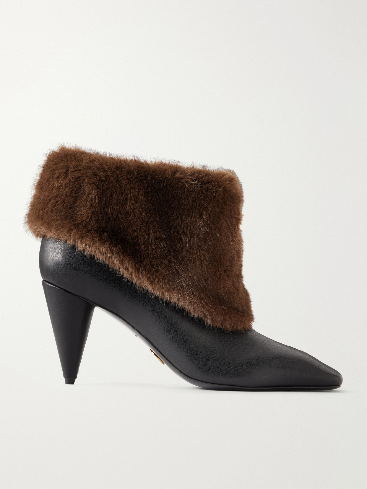 Shoeboot 80 Plush-Trimmed Vegetarian Material Ankle Boots