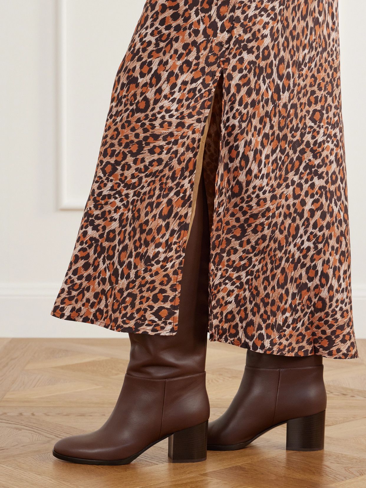 Lyra Leopard-Print Silk-Crepe De Chine Maxi