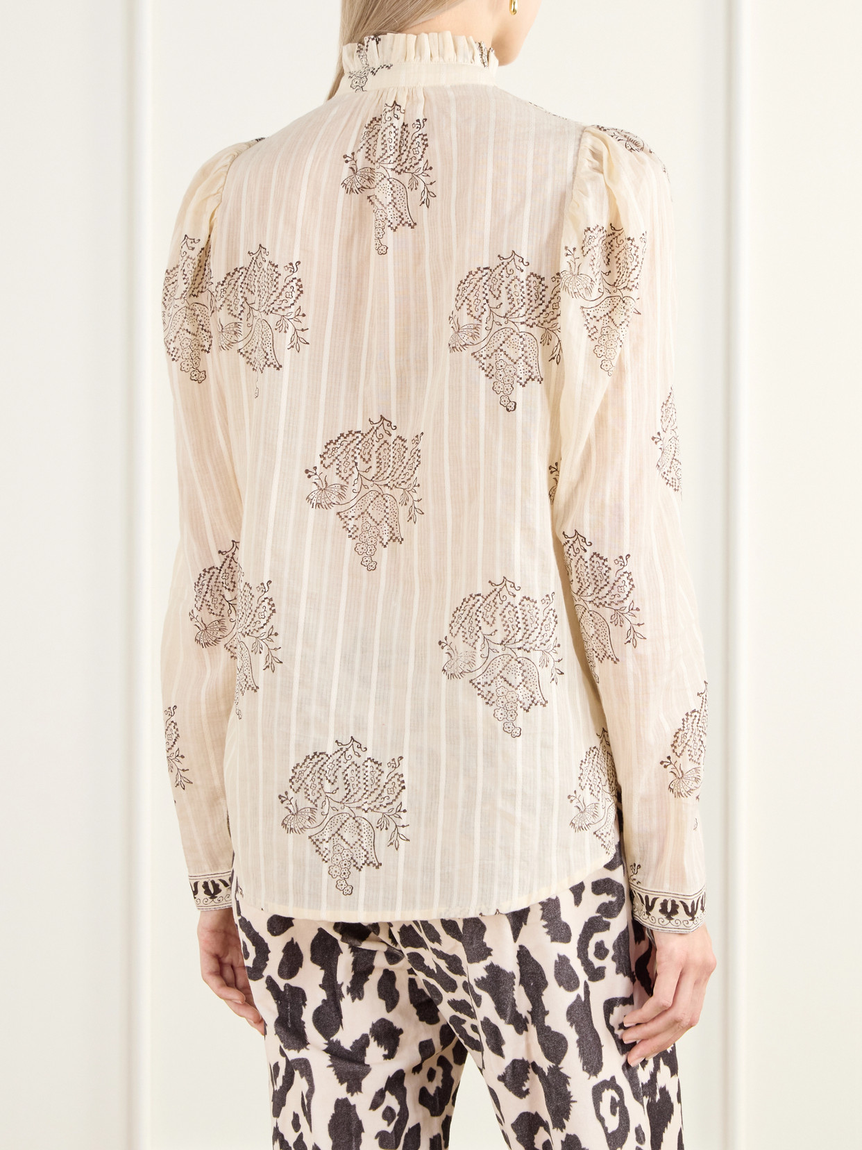 Artemis Striped Printed Cotton-Dobby Shirt