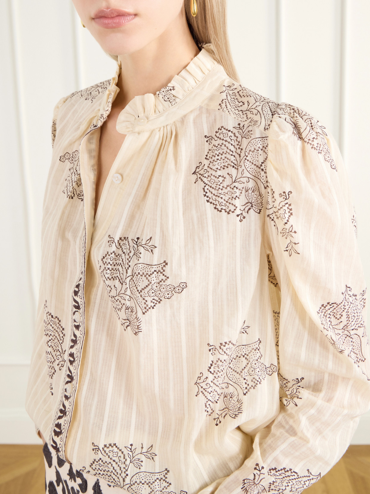 Artemis Striped Printed Cotton-Dobby Shirt