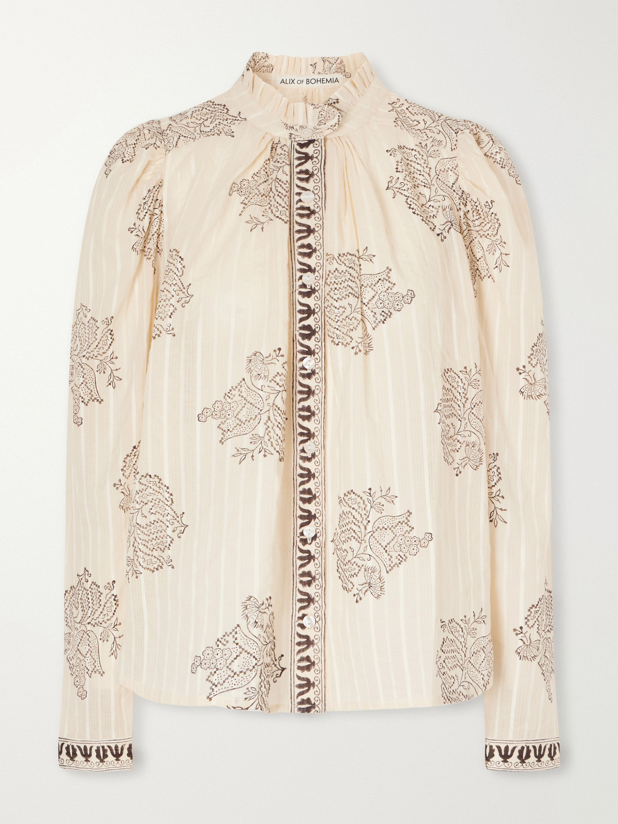 Artemis Striped Printed Cotton-Dobby Shirt