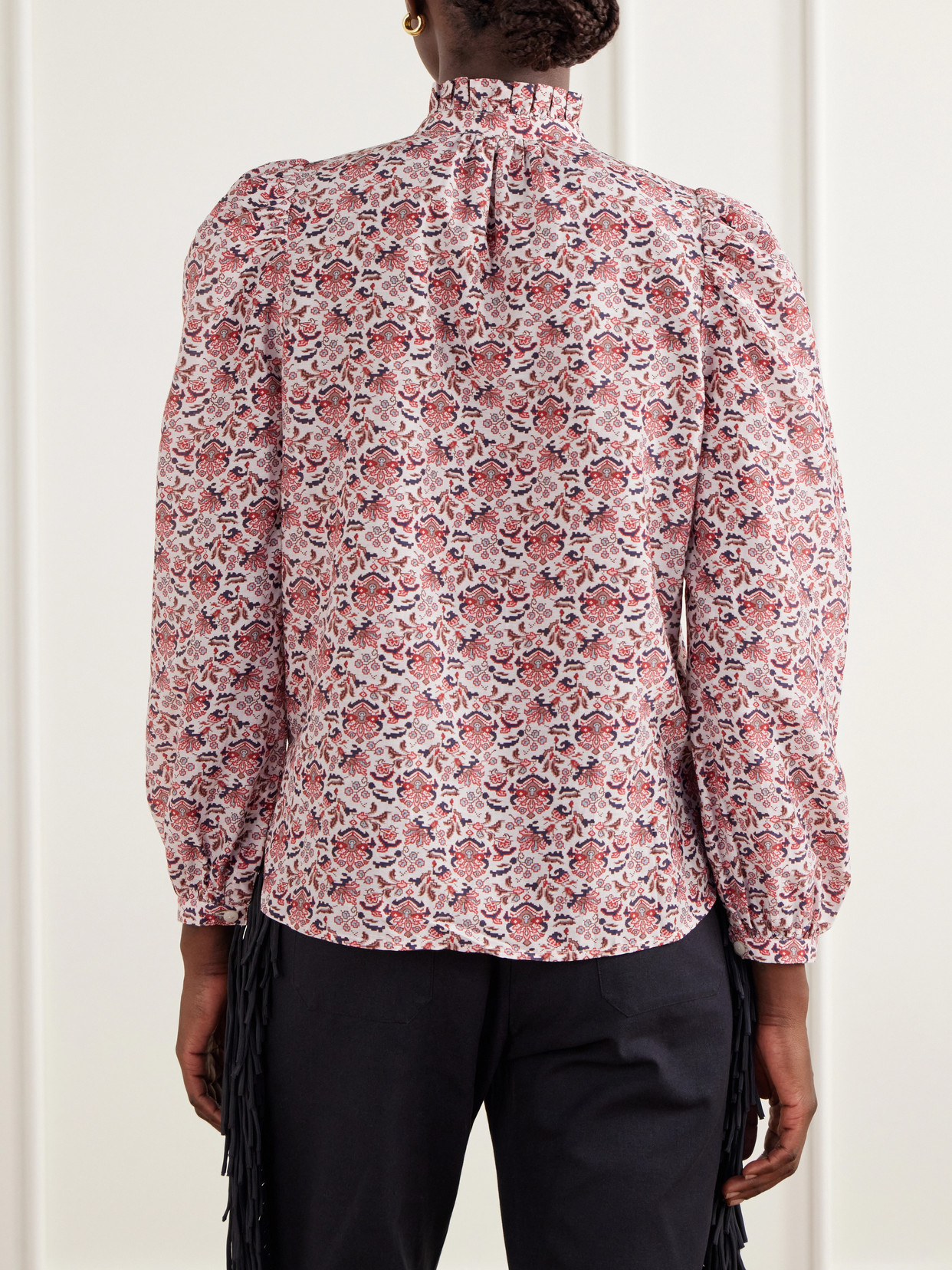 Annabel Printed Cotton And Silk-Blend Blouse
