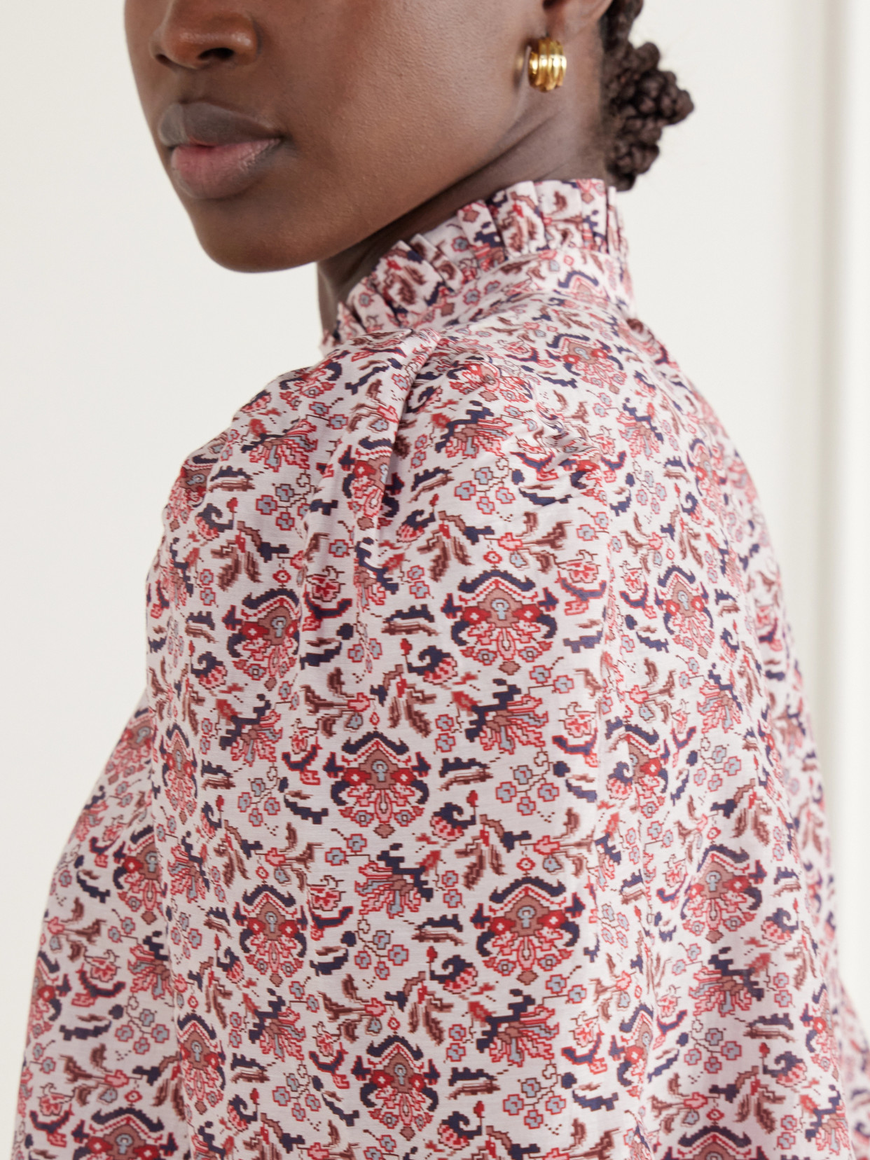 Annabel Printed Cotton And Silk-Blend Blouse