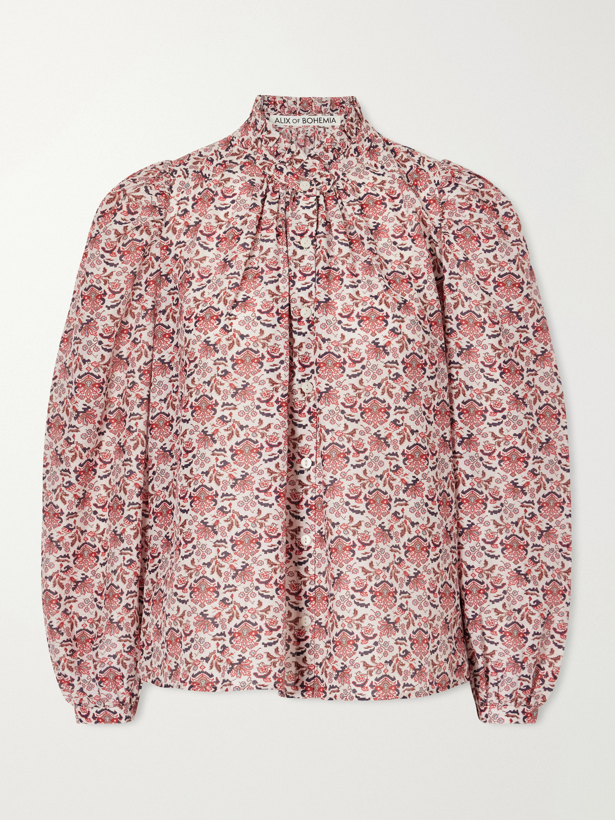 Annabel Printed Cotton And Silk-Blend Blouse