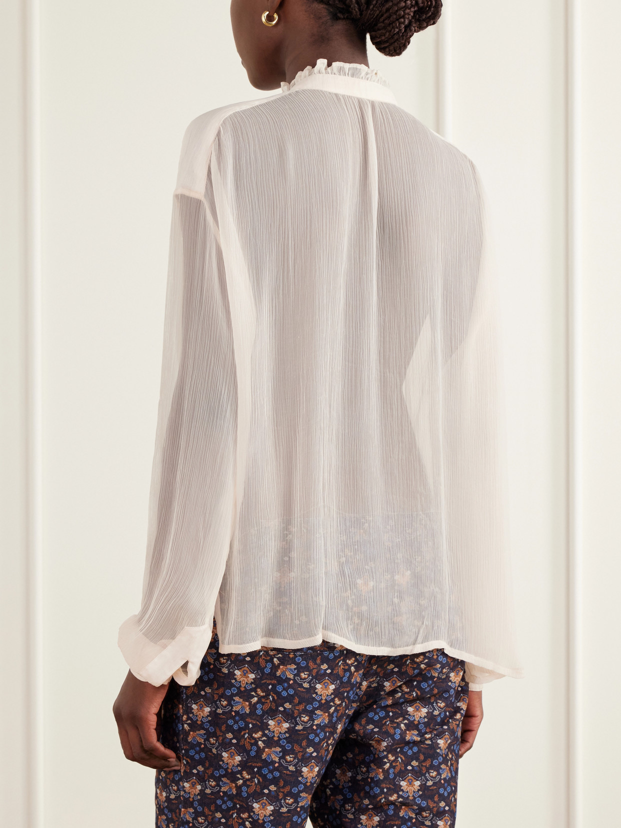 Willa Lace-Up Gauze Blouse