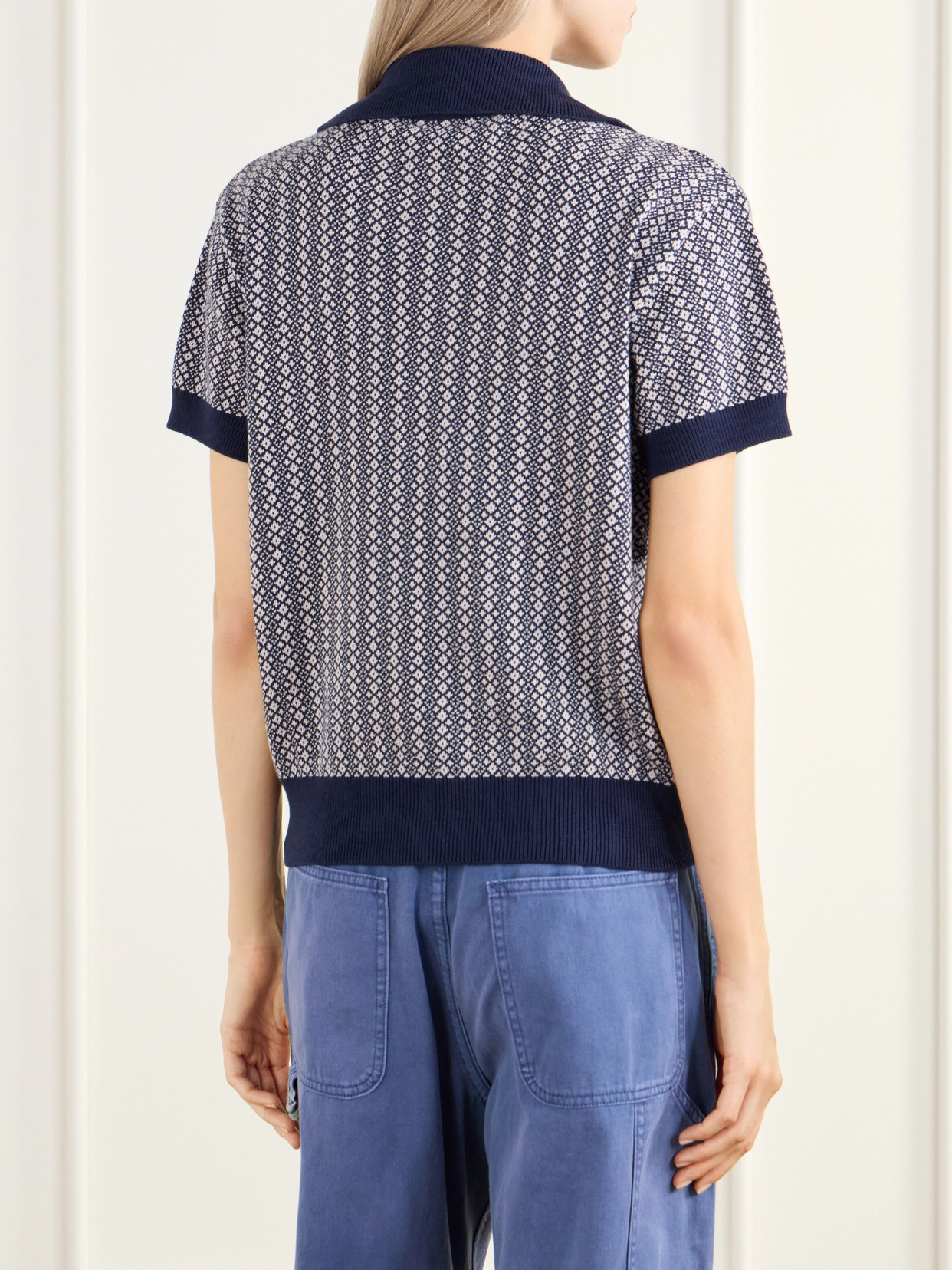 Lessi Jacquard-Knit Cotton Polo