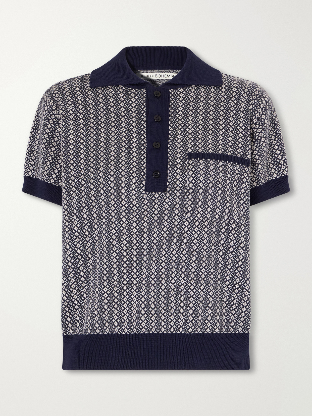 Lessi Jacquard-Knit Cotton Polo