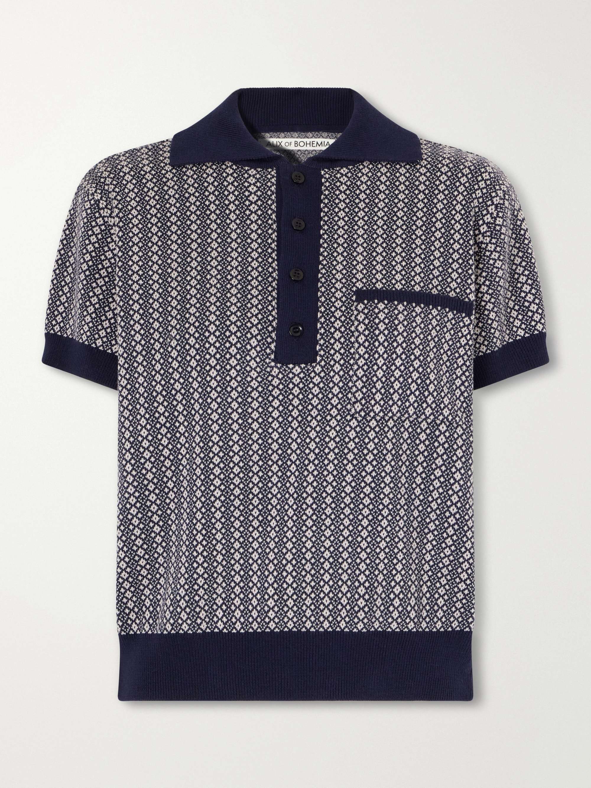 ALIX OF BOHEMIA Lessi jacquard-knit cotton polo shirt | NET-A-PORTER