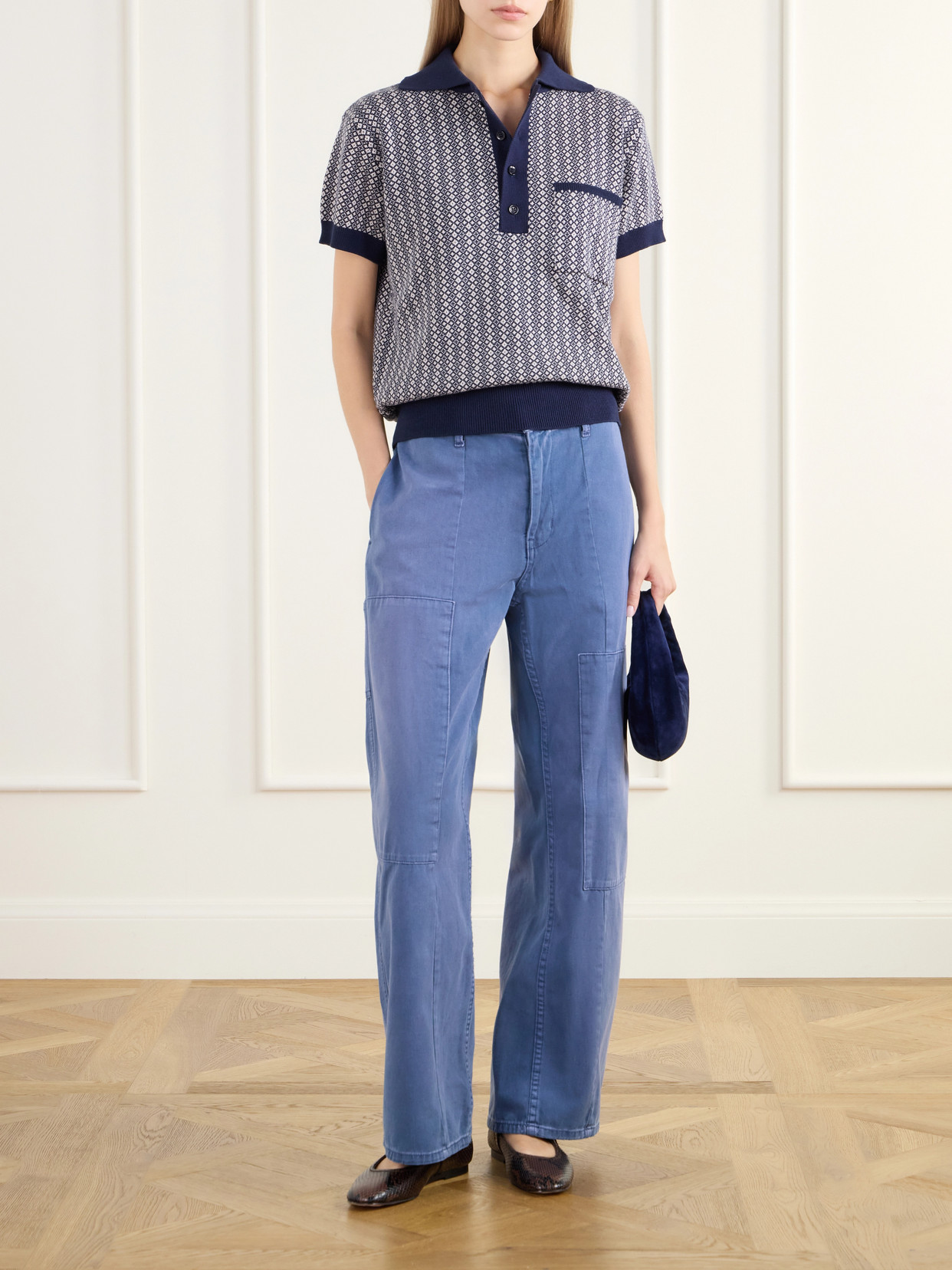 Lessi Jacquard-Knit Cotton Polo