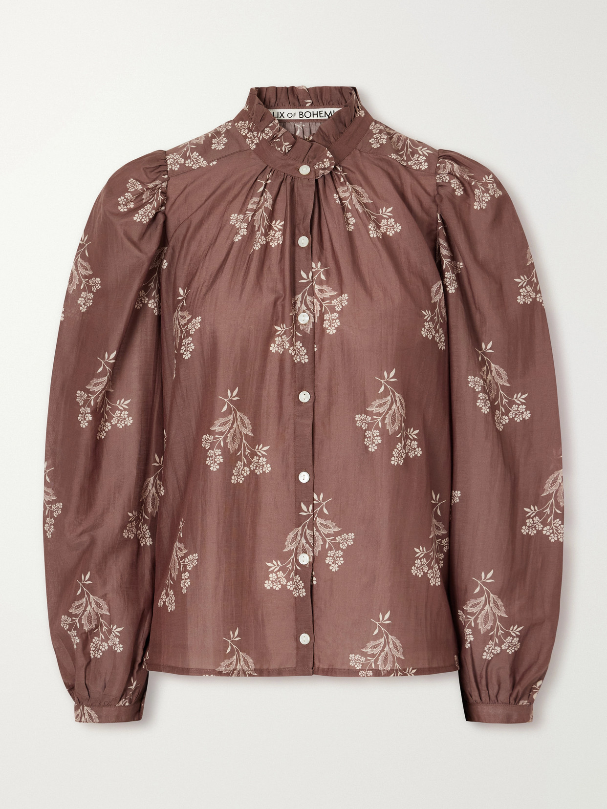 Annabel Printed Cotton And Silk-Blend Blouse