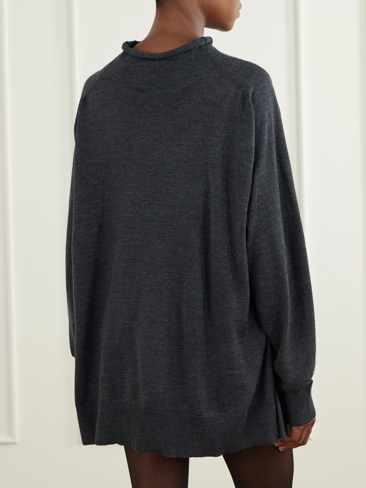 Knot-Detail Wool Turtleneck Sweater