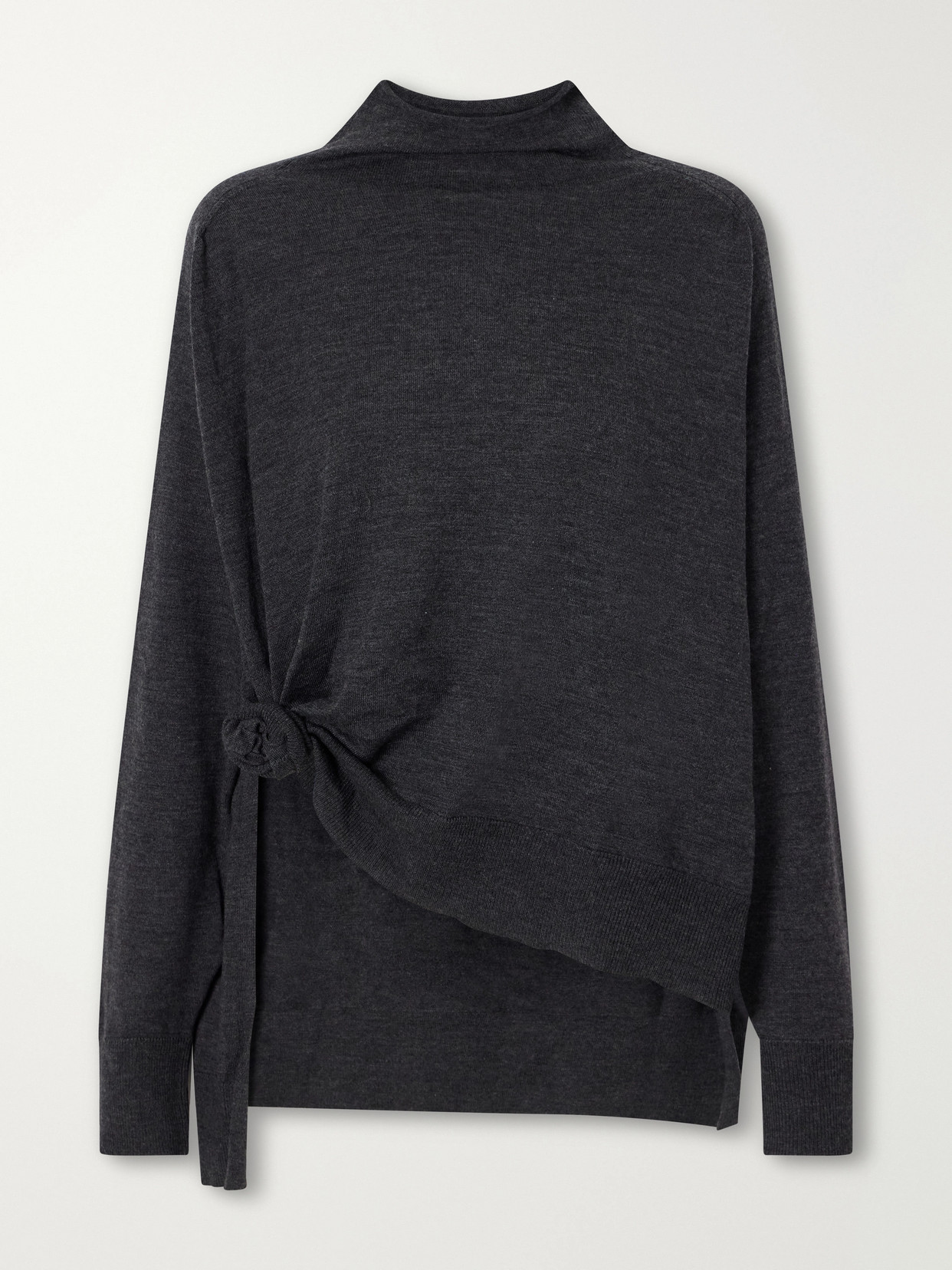 Knot-Detail Wool Turtleneck Sweater
