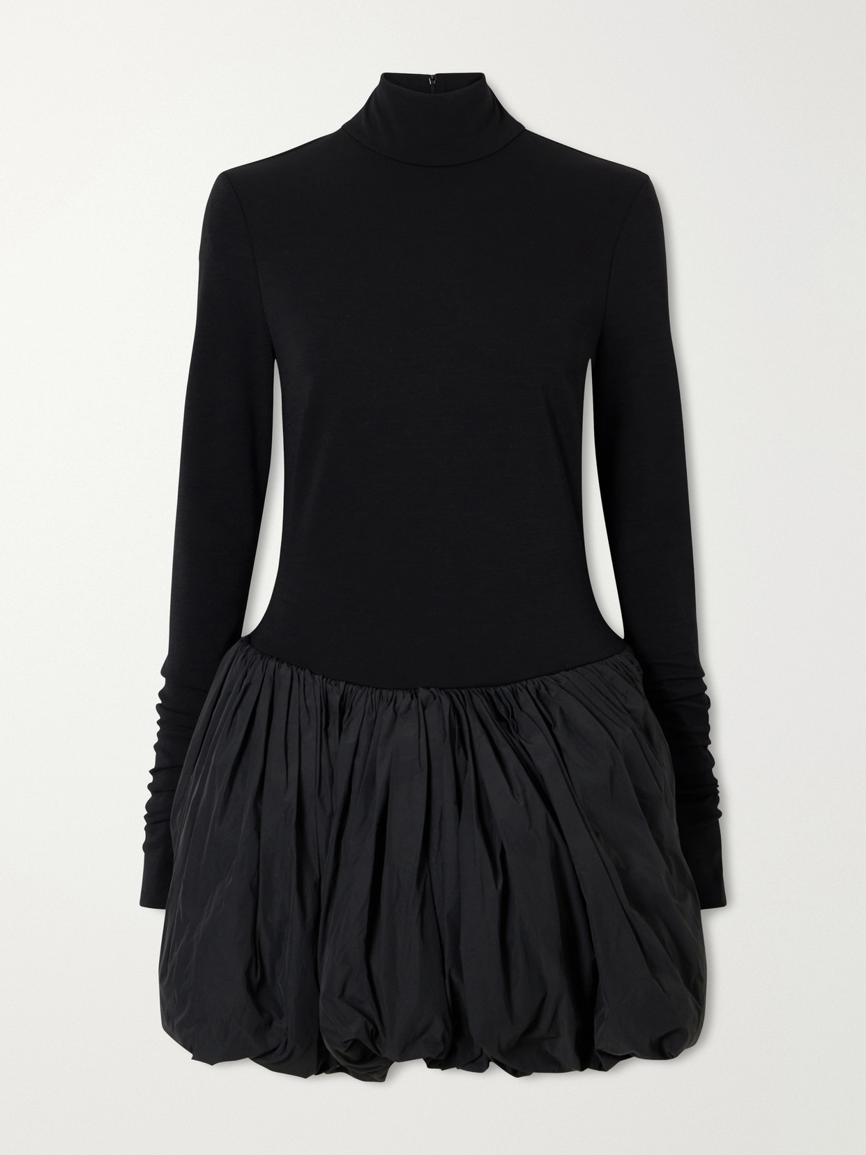 Magda Butrym Wool-blend Jersey And Shell Balloon Mini Dress In Black