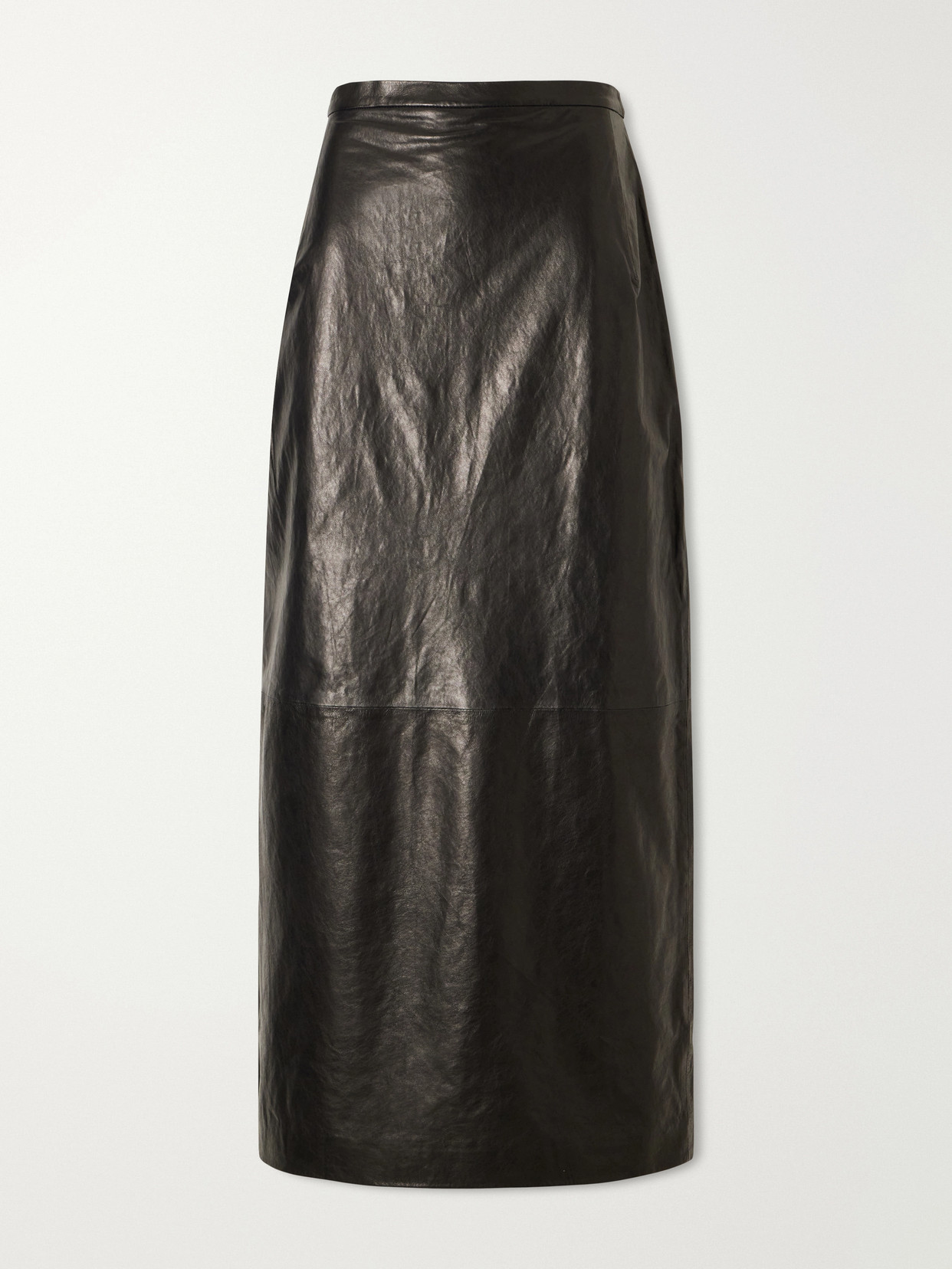 Magda Butrym Leather Midi Skirt In Black