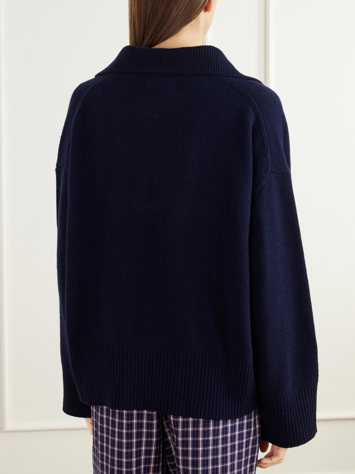 Dean Oversized Rib-Trimmed Merino Wool Polo Sweater