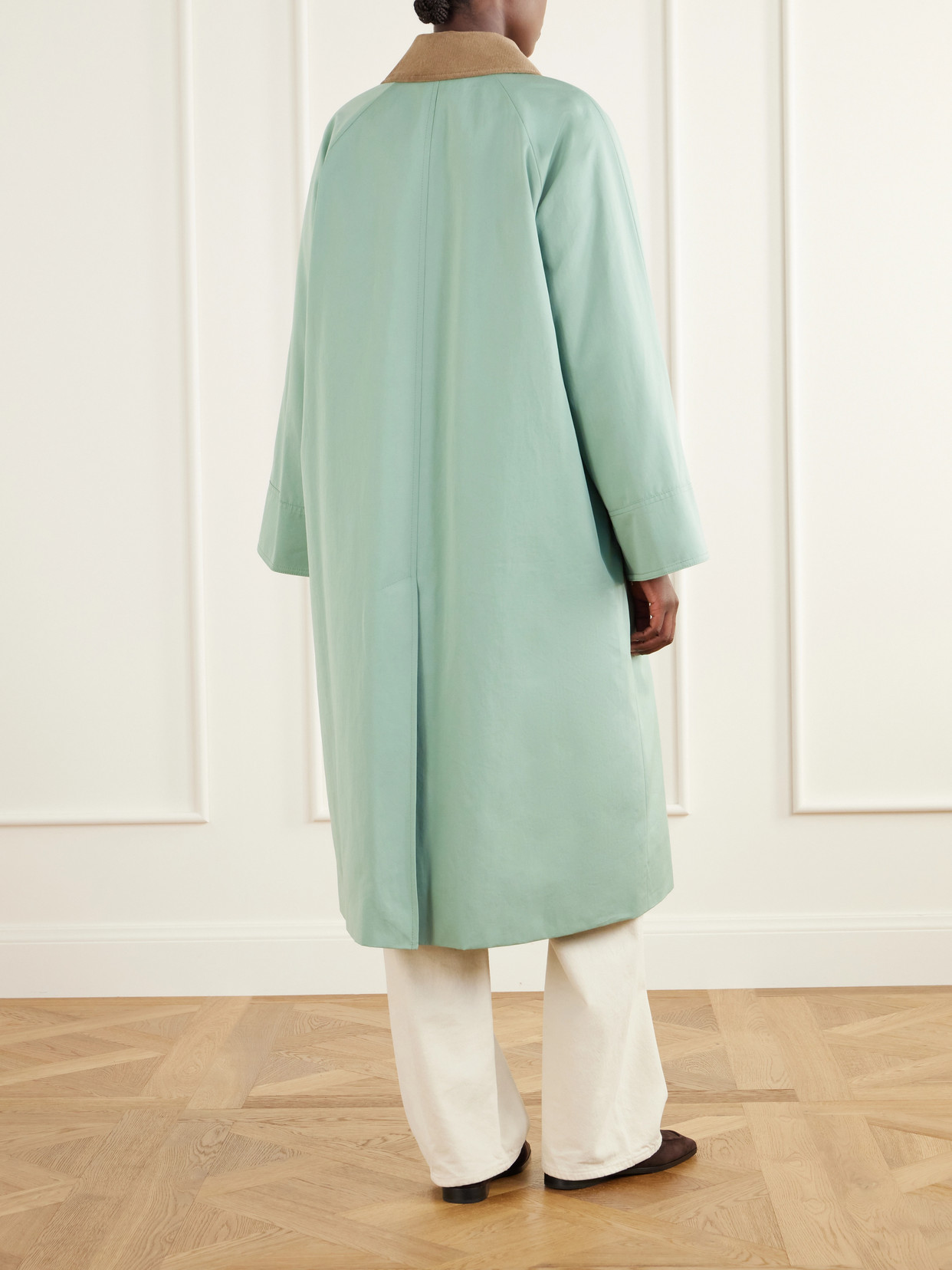 Gaby Corduroy-Trimmed Organic Cotton Coat