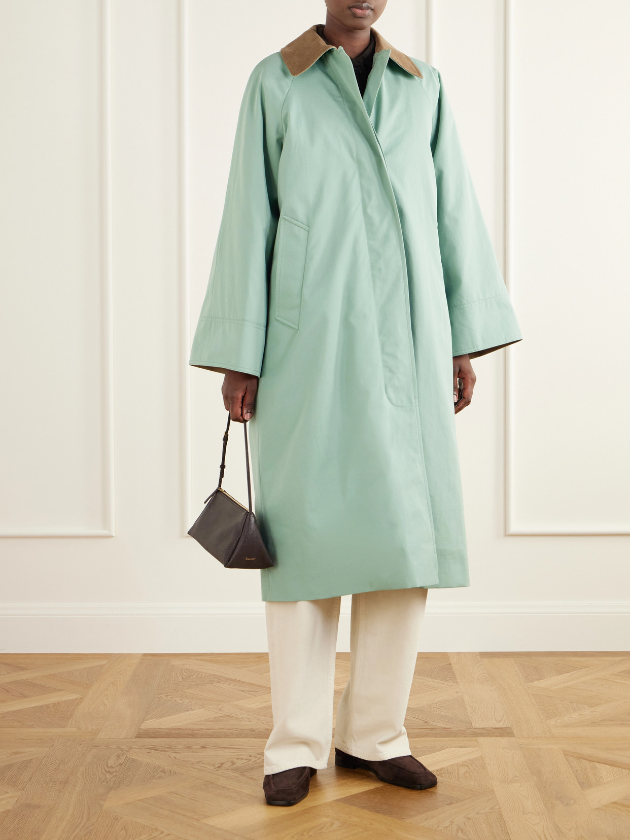 Gaby Corduroy-Trimmed Organic Cotton Coat