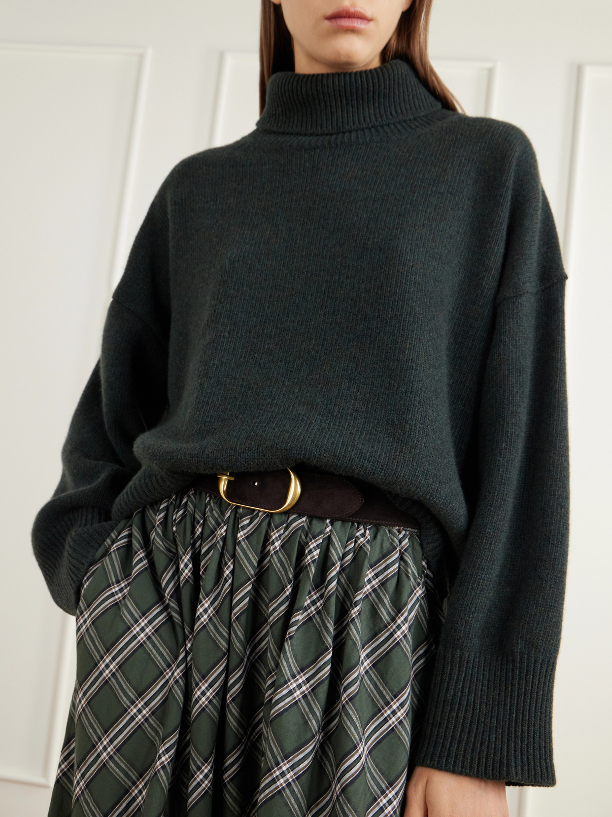 Silene Rib-Trimmed Wool Turtleneck Sweater