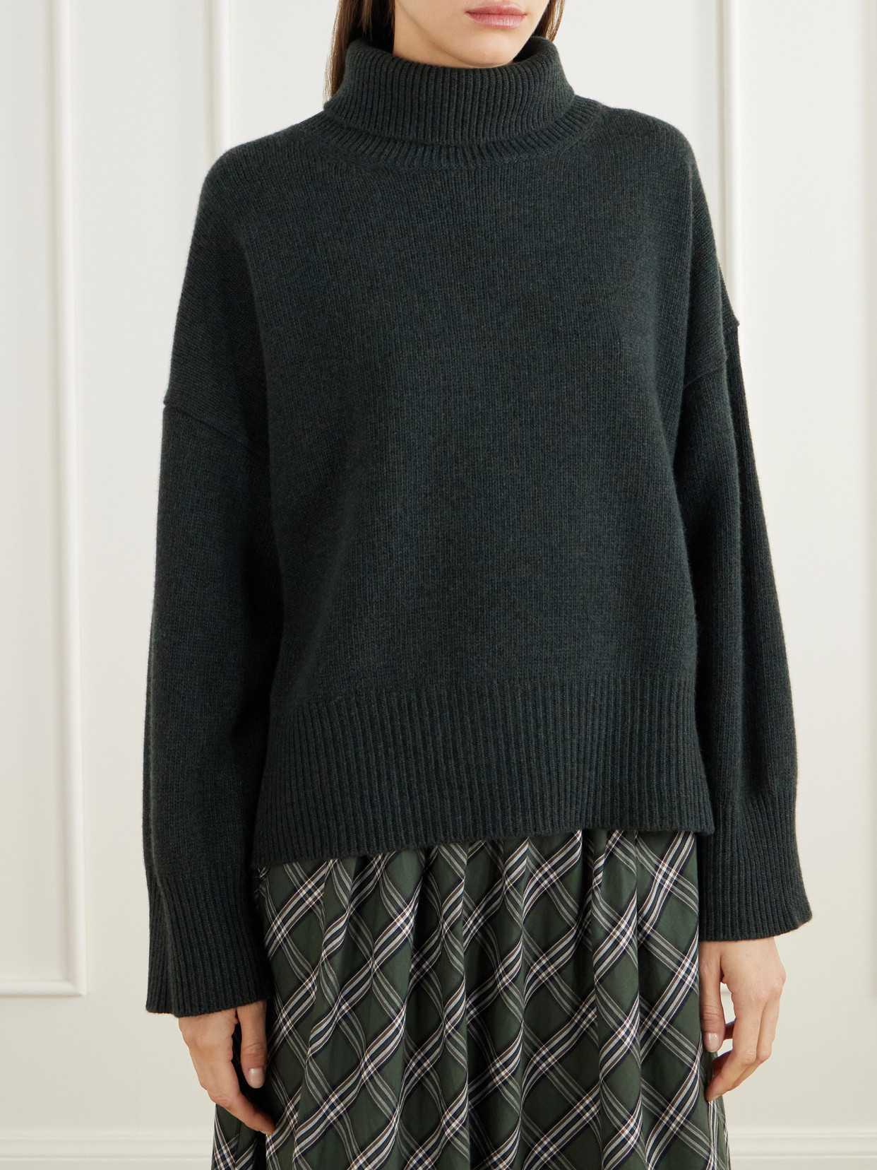Silene Rib-Trimmed Wool Turtleneck Sweater
