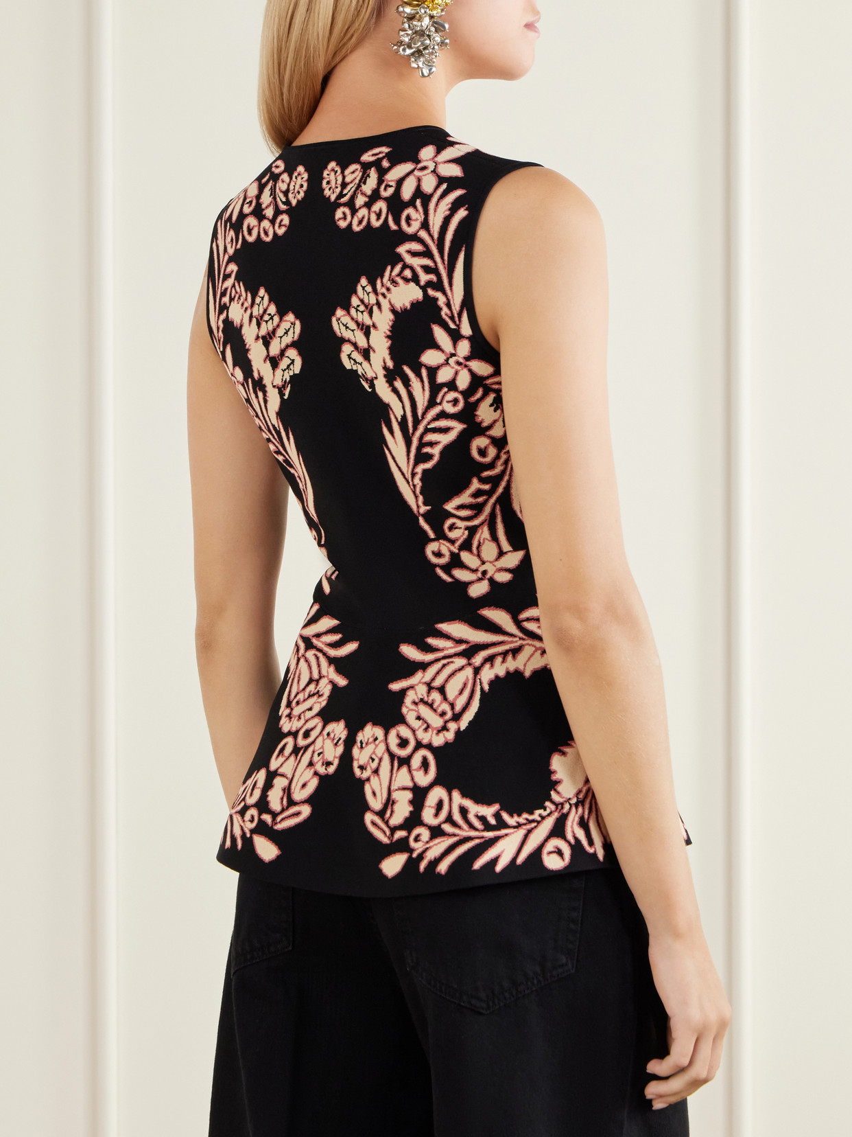 Nadira Floral-Jacquard Top