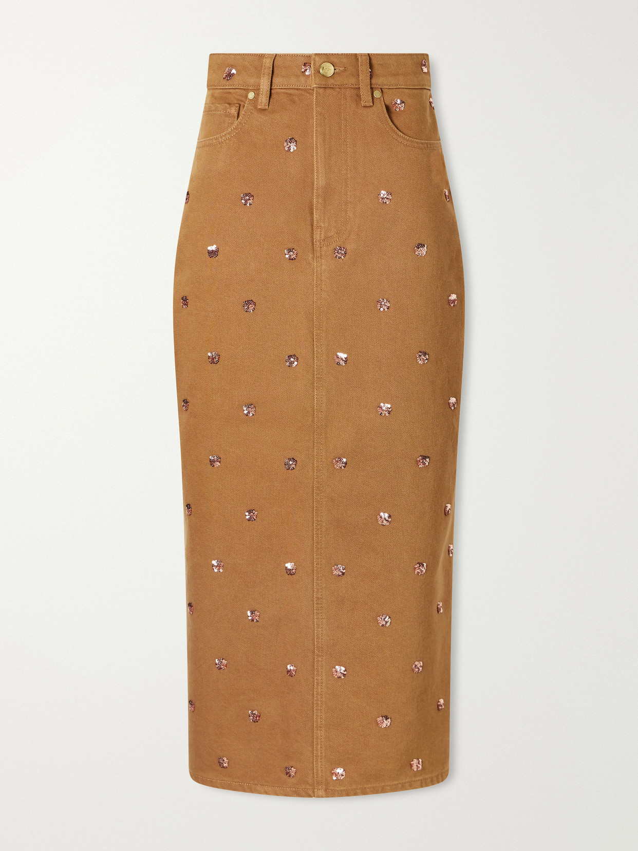The Verona Sequin-Embellished Denim Midi
