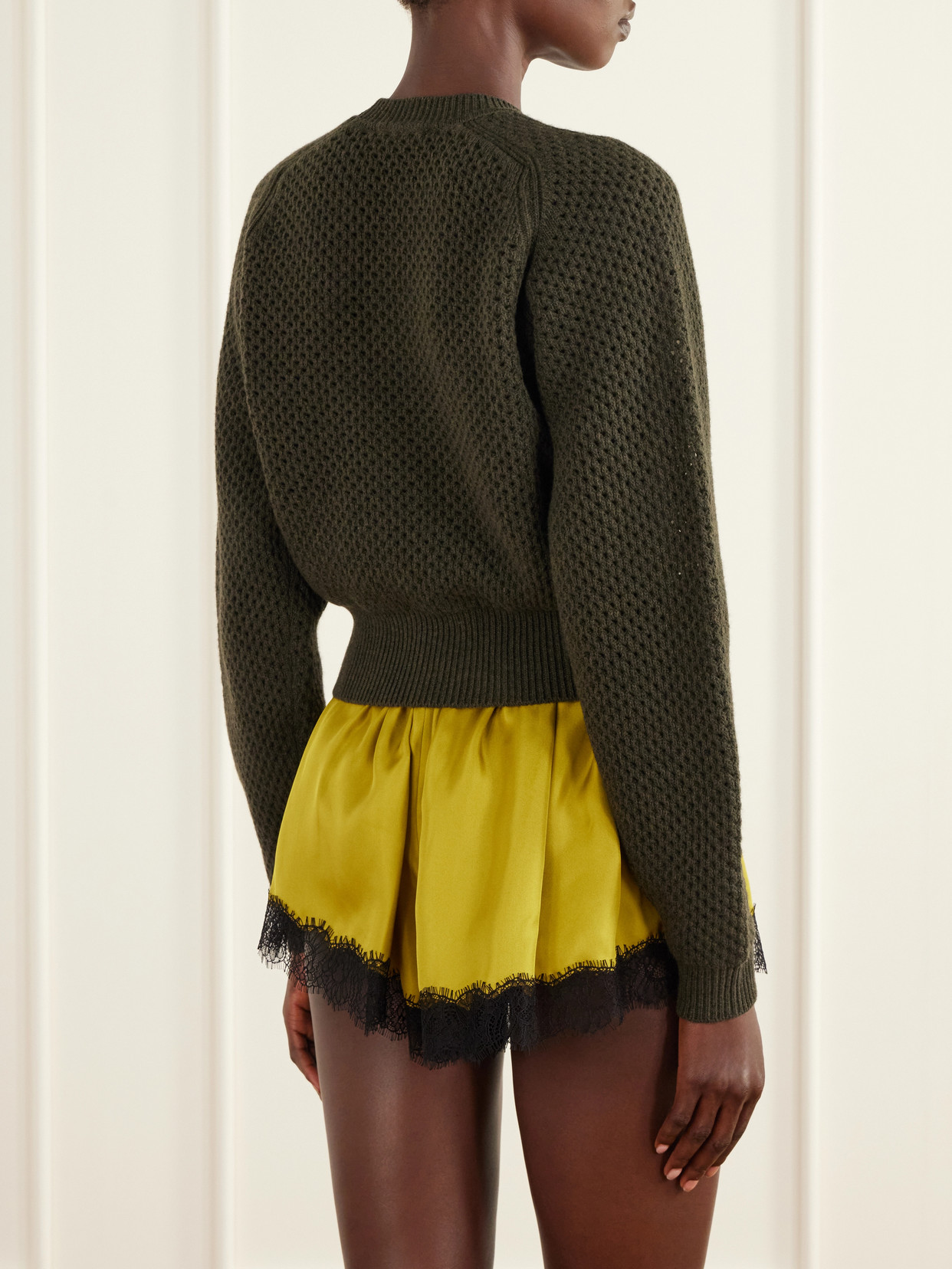 Ronan Cropped Open-Knit Sweater
