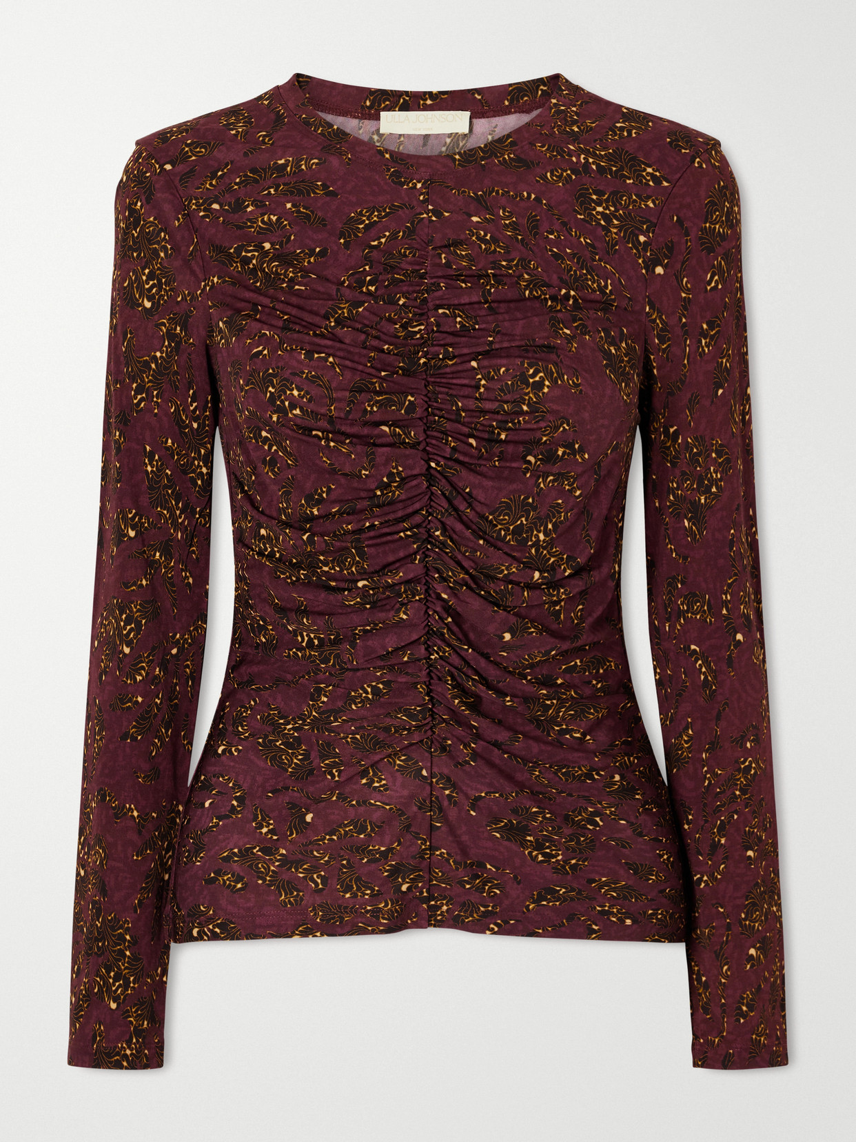 Asha Ruched Floral-Print Jersey Top