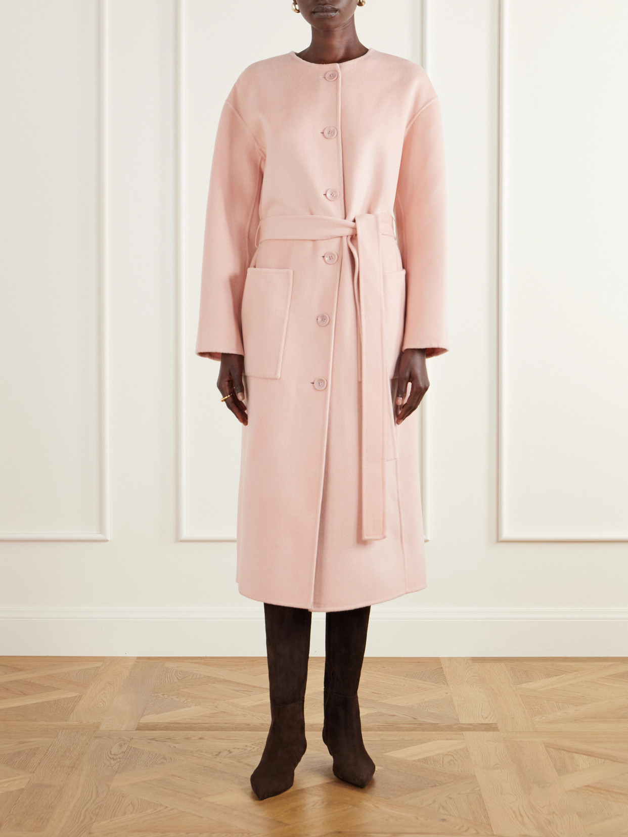 Fernanda Belted Felted Wool And Cashmere-Blend Coat